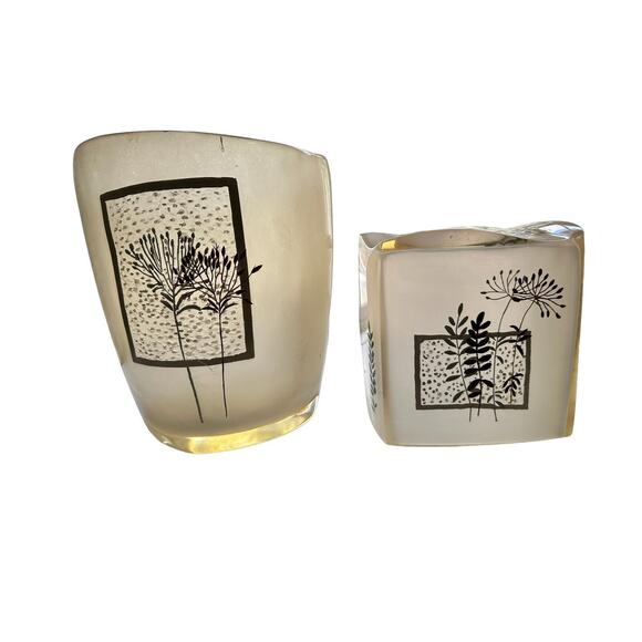 Croscill Opaque Inlaid Floral Rainier Wastebasket Tissue Holder Set - Picture 1 of 16